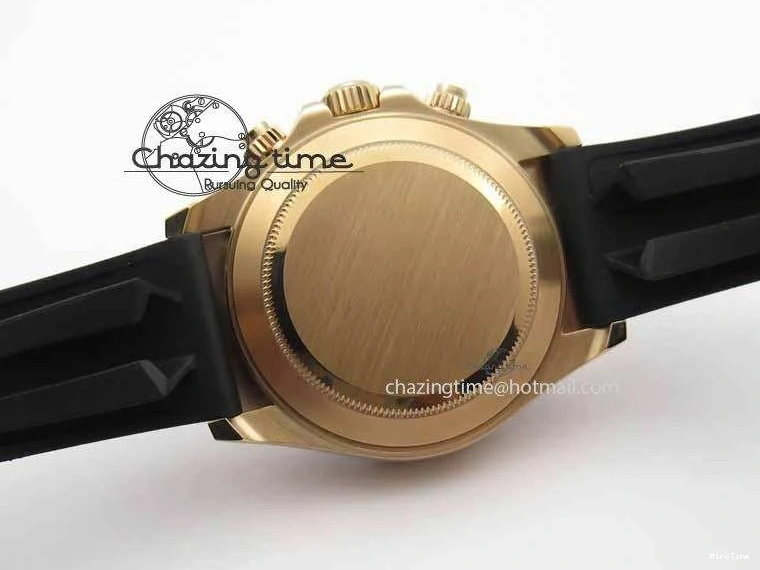 MiroTime 0316 RelaxedFit Daytona 116515 Noob 1:1 Best Edition Rose Gold Dial On Black Rubber Strap A7750(Free Extra Strap) 3740